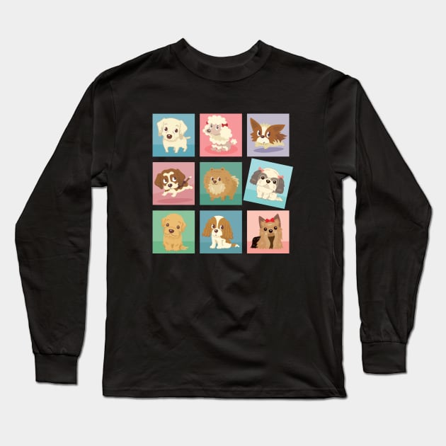 Many poses of puppies Long Sleeve T-Shirt by sanogawa